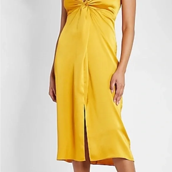 Satin twist front slip dress - Picture 4 of 6